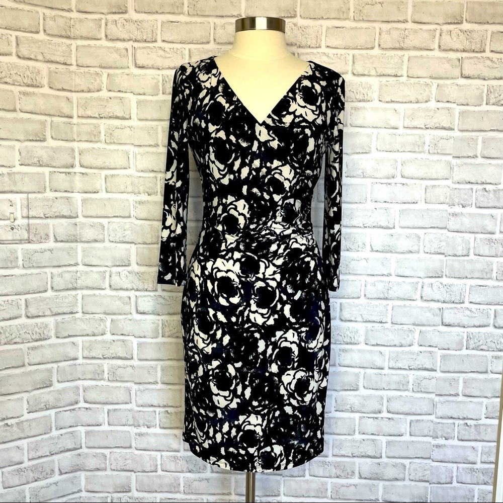 Chaps size M black floral dress